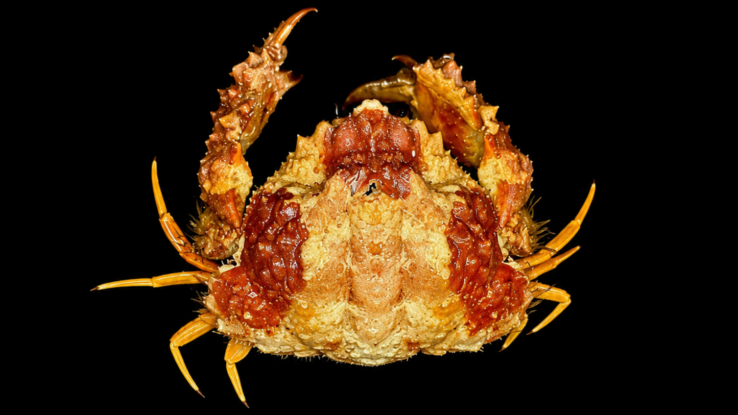 Red-spotted Box Crab (Calappa gallus) | Rough Preserved Crab Specimen | Real Marine Crab