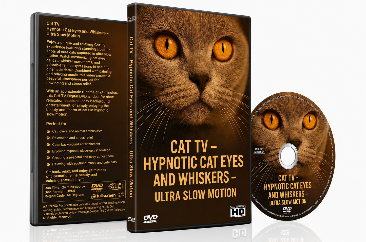 CAT TV - Hypnotic Cat Eyes and Whiskers - Ultra Slow Motion