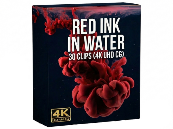 Creator Pack - 30 single clips of Abstract  Red - Orange Ink in Water (4K UHD)