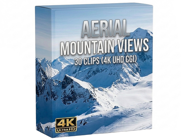 Creator Pack – 30 single clips of Aerial Mountain Views In Winter (4K UHD)
