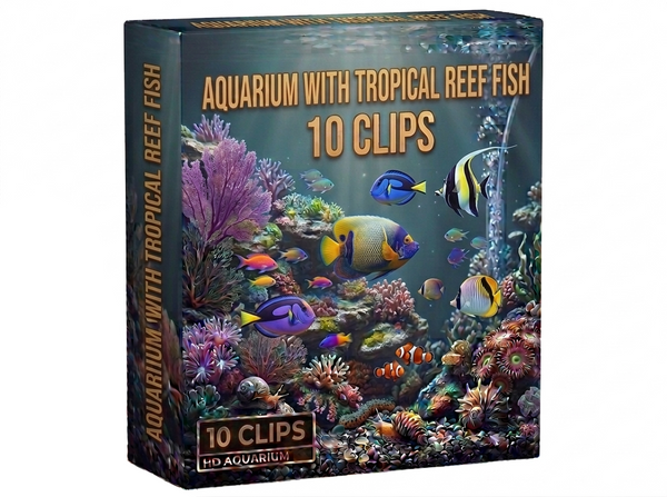 Creator Pack - 10 single clips of Aquarium With Tropical Reef Fish (HD)