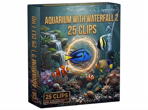 Creator Pack -25 single clips of  Aquarium With Waterfall 2 (HD)