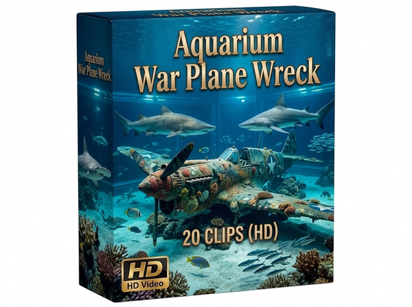 Creator Pack - 20 single clips of Aquarium War Plane Wreck (HD)