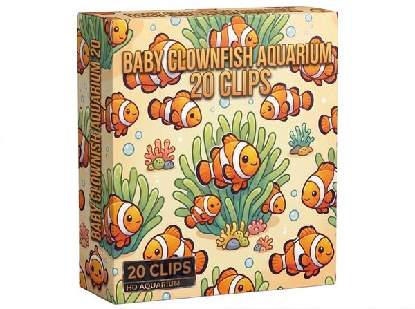 Creator Pack - 20 single clips of Baby Clownfish Aquarium (HD)