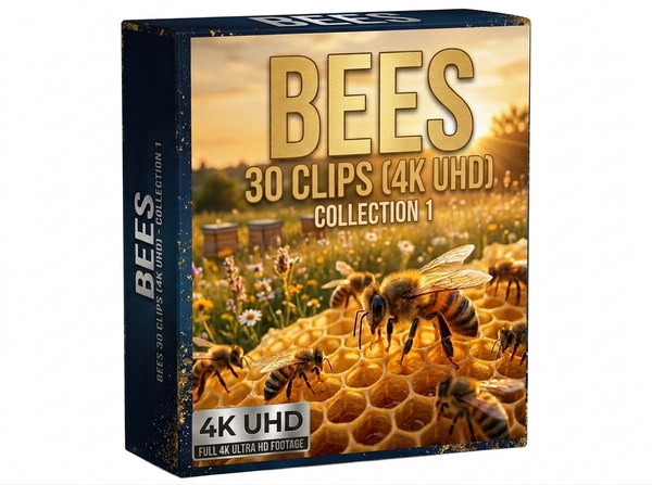 Creator Pack - 30 single clips of Bees Collection 1 (4K UHD)