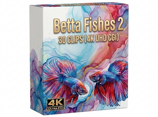 Creator Pack - 30 single clips of Betta Fishes 2 (4K UHD)