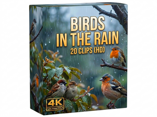 Creator Pack - 20 single clips of Birds In The Rain (HD)