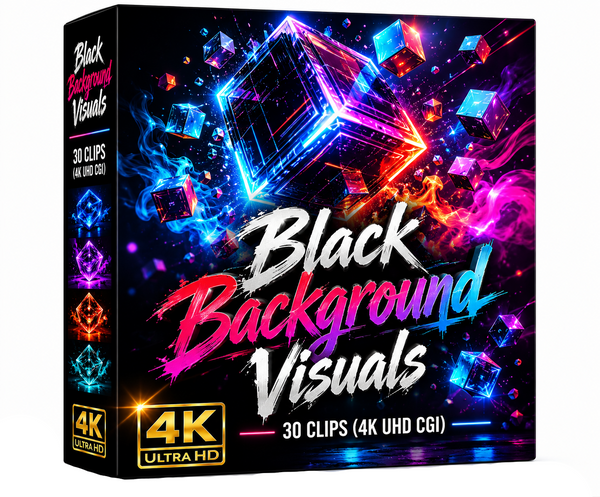 Creator Pack - 30 single clips of Black Background Visuals (4K UHD)