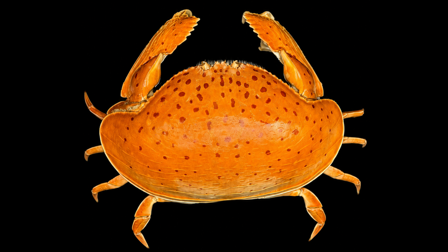 Red-spotted Box Crab (Calappa calappa) | Smooth Preserved Crab Specimen | Real Marine Crab