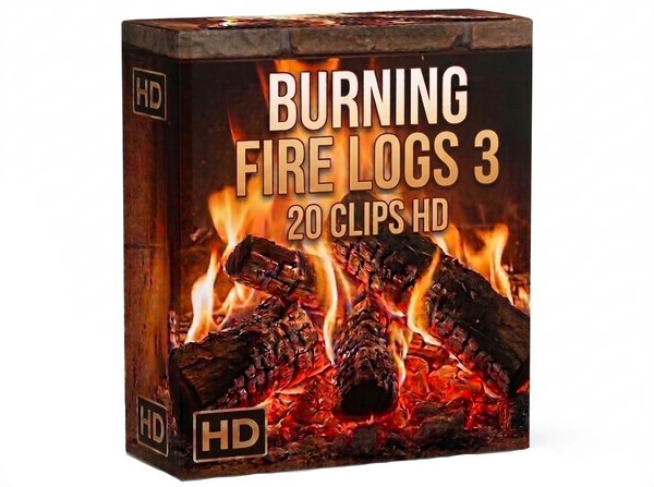 Creator Pack - 30 single clips of Burning Fire Logs 3 (HD)
