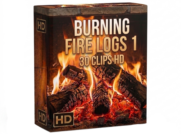 Creator Pack - 30 single clips of Burning Fire Logs 1 (HD)