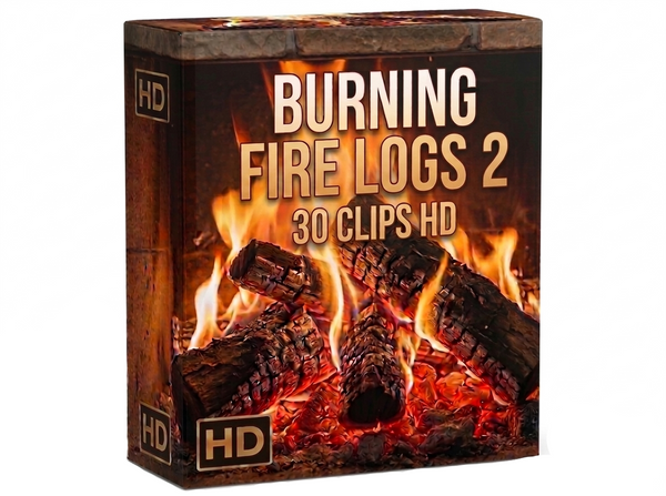 Creator Pack - 30 single clips of Burning Fire Logs 2 (HD)