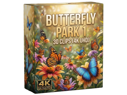 Creator Pack - 30 single clips of Butterfly Park 1 (4K UHD)