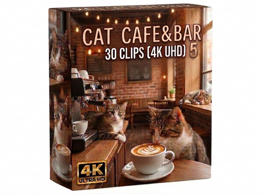 Creator Pack - 30 single clips of Cat Cafe And Bar 5 (4K UHD)
