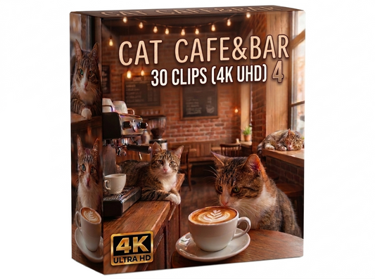 Creator Pack - 30 single clips of Cat Cafe And Bar 4 (4K UHD)