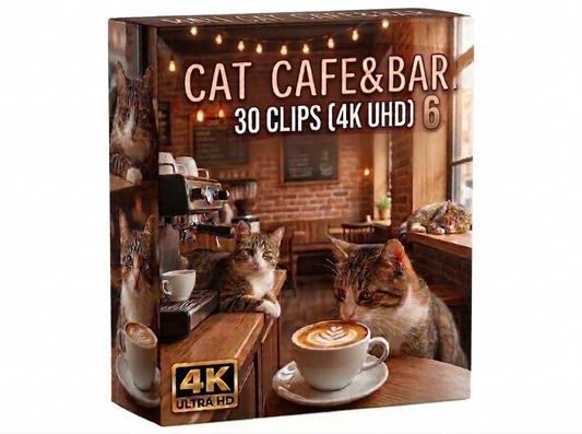 Creator Pack - 30 single clips of Cat Cafe And Bar 6 (4K UHD)