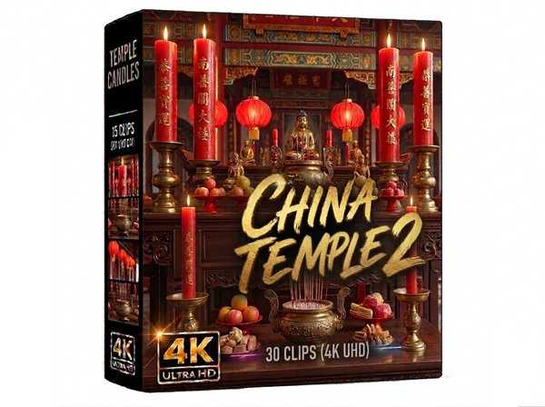 Creator Pack - 30 single clips of China Temple 2 (4K UHD)