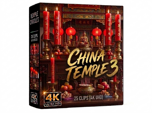 Creator Pack - 25 single clips of China Temple 3 (4K UHD)