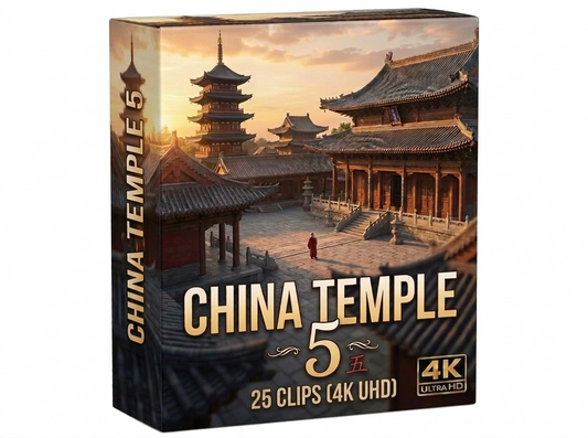 Creator Pack - 25 single clips of China Temple 5 (4K UHD)