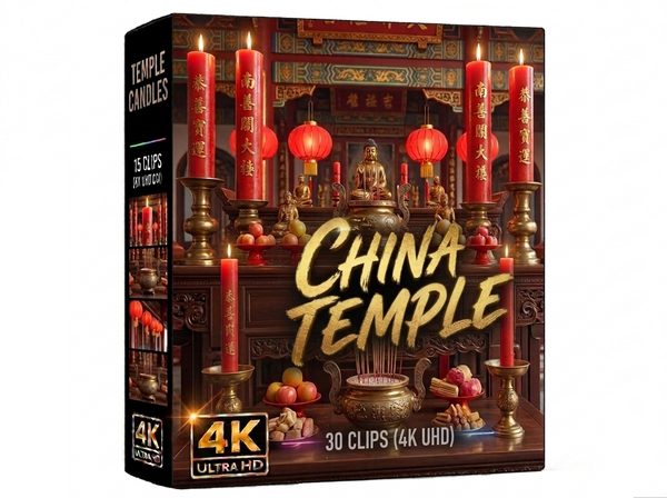 Creator Pack - 30 single clips of China Temple 1 (4K UHD)