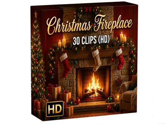 Creator Pack – 30 single clips of Christmas Fireplace (HD)