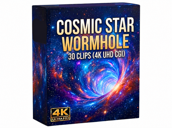 Creator Pack - 30 single clips of Cosmic star Wormhole (4K UHD)