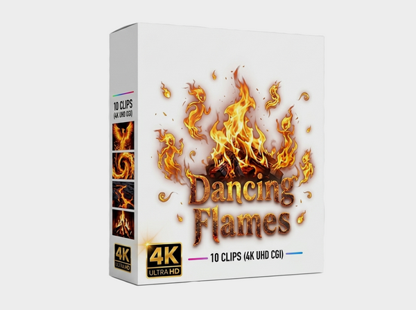 Creator Pack - 10 single clips of Dancing Flames (4K UHD)