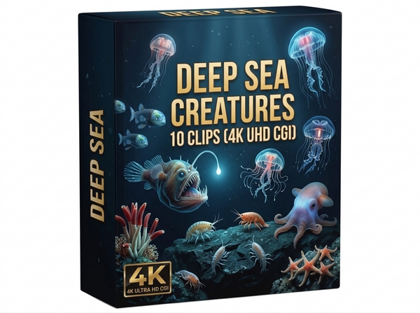 Creator Pack - 10 single clips of Deep Sea Creatures (4K UHD)