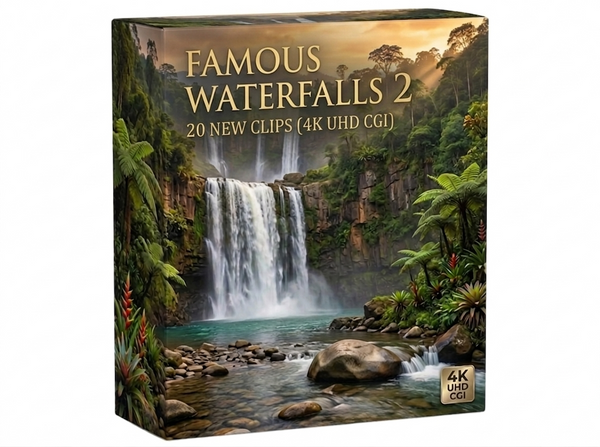 Creator Pack - 20 single clips of Famous Waterfalls 2 (4K UHD)