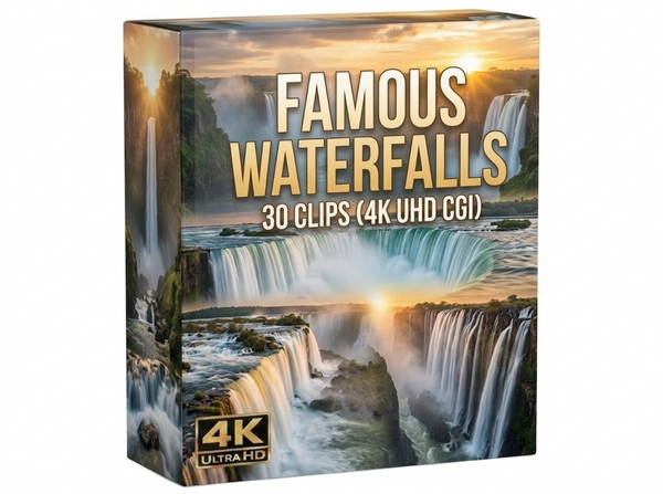 Creator Pack - 30 single clips of Famous Waterfalls (4K UHD)