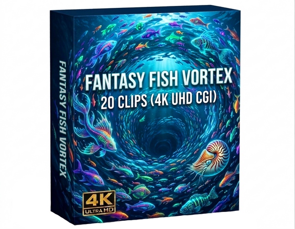 Creator Pack - 20 single clips of Fantasy Fish Vortex (4K UHD)