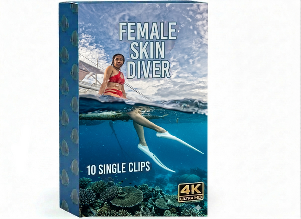 Creator Pack - 10 single clips of Female Skin Diver (4K UHD)