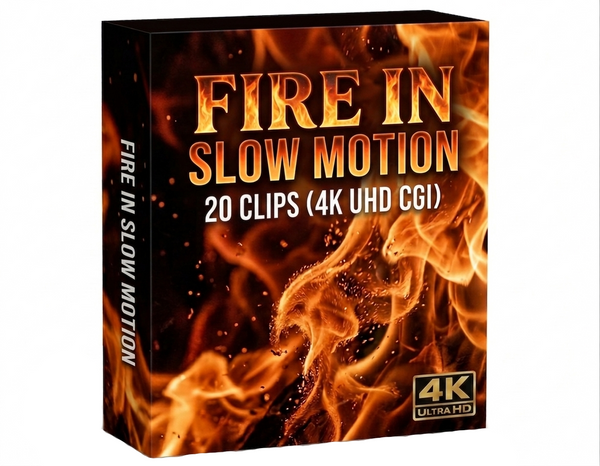 Creator Pack - 20 single clips of Fire In Slow Motion (4K UHD)
