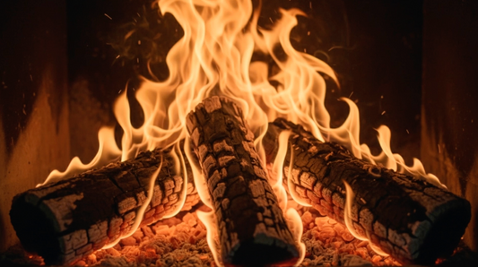 FIREPLACE - 3 Logs 25 Minutes with Crackling Fire Sounds