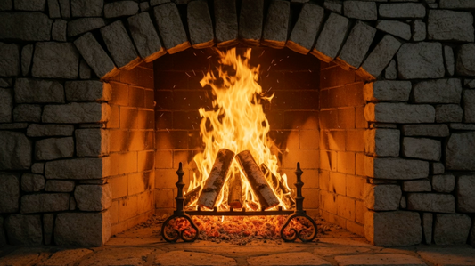 FIREPLACE - Fireplace in an Old Castle 30 Minutes with Crackling Fire Sounds