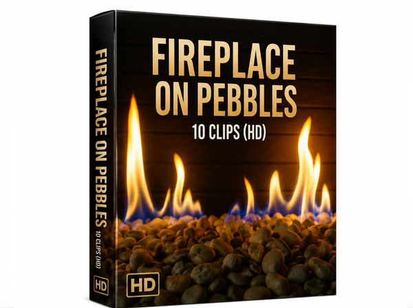 Creator Pack - 10 single clips of Fireplace On Pebbles (HD)
