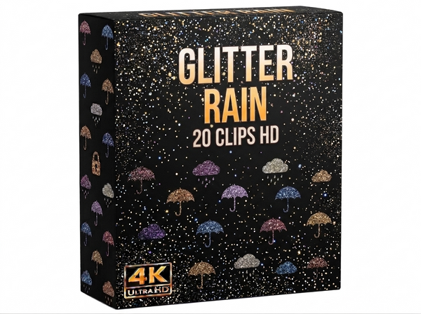 Creator Pack - 20 single clips of Glitter Rain (HD)