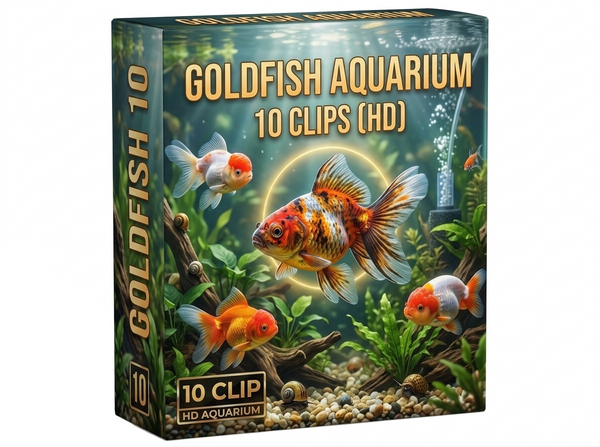 Creator Pack - 10 single clips of Goldfish Aquarium (HD)