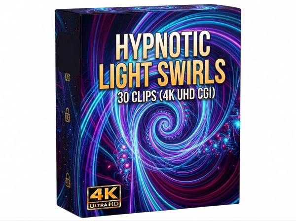 Creator Pack - 30 single clips of Hypnotic Light Swirls (4K UHD)