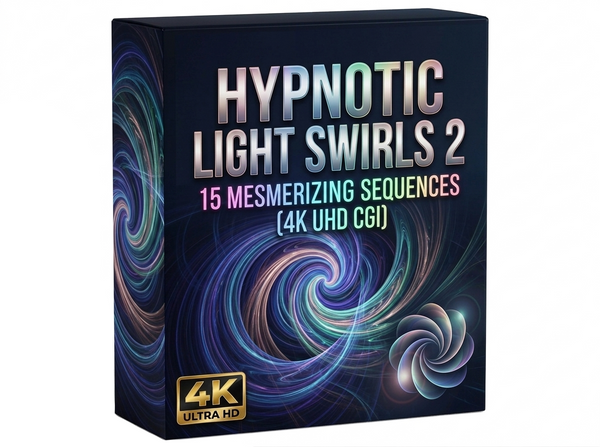 Creator Pack - 15 single clips of Hypnotic Light Swirls (4K UHD)