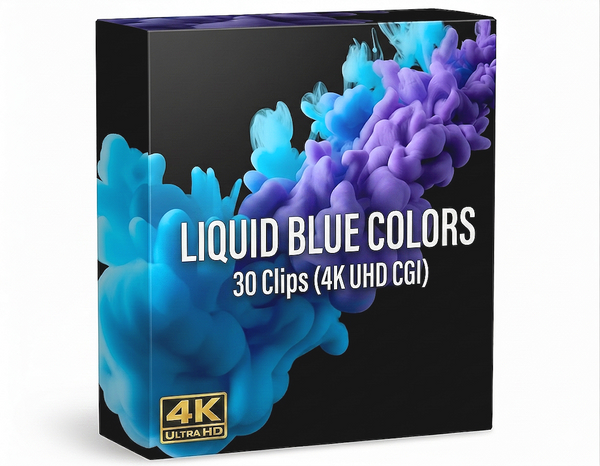 Creator Pack - 30 single clips of Blue Liquid Colors (4K UHD)