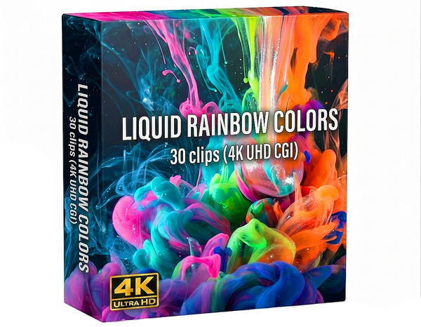 Creator Pack - 30 single clips of Liquid Rainbow Colors (4K UHD)