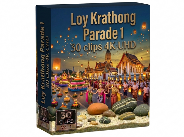 Creator Pack - 30 single clips of Loy Krathong Parade 1 (4K UHD)