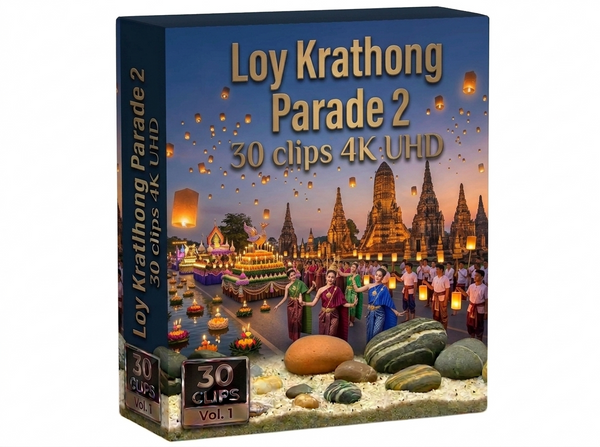 Creator Pack - 30 single clips of Loy Krathong Parade 2 (4K UHD)
