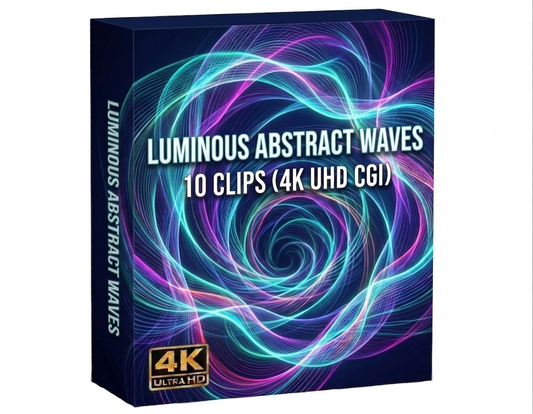 Creator Pack - 10 single clips of Luminous Abstract Waves (4K UHD)