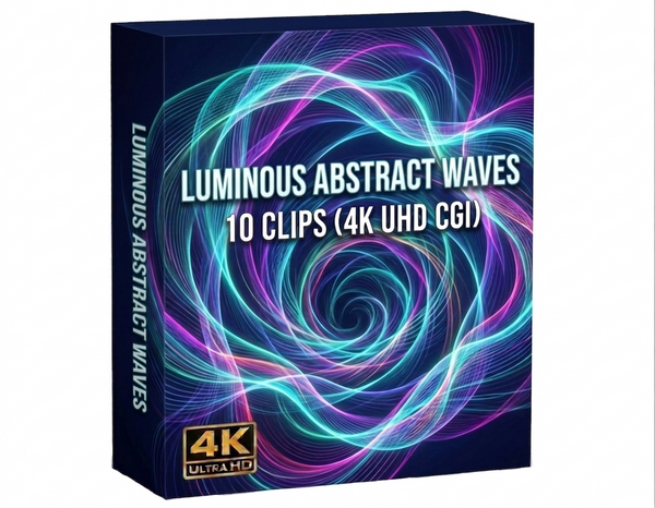 Creator Pack - 10 single clips of Luminous Abstract Waves (4K UHD)