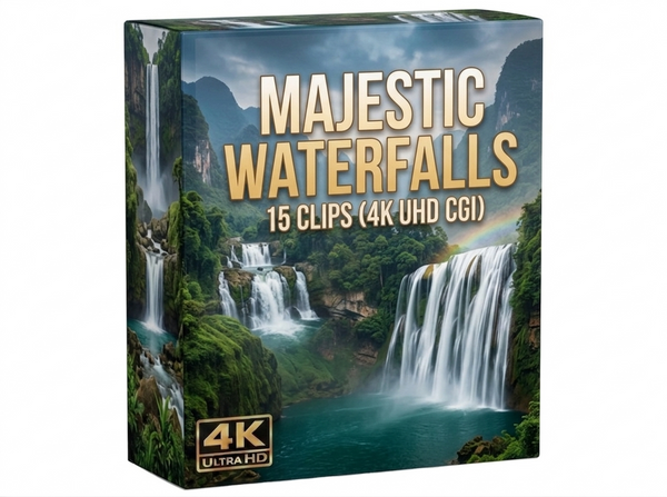 Creator Pack - 15 single clips of Majestic Waterfalls (4K UHD)
