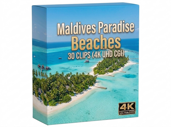 Creator Pack - 30 single clips of Maldives Paradise Beaches (4K UHD)