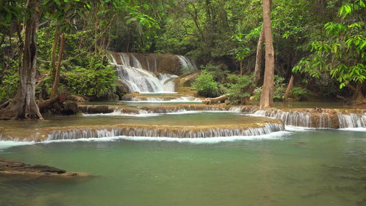 NATURE SOUND - Emerald Waterfalls 3 with Water Sounds