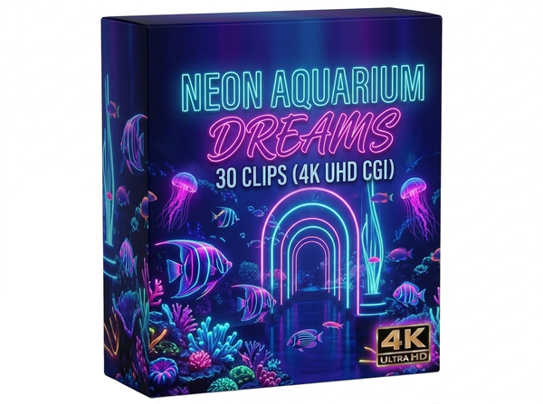 Creator Pack - 30 single clips of Neon Aquarium Dreams (4K UHD)